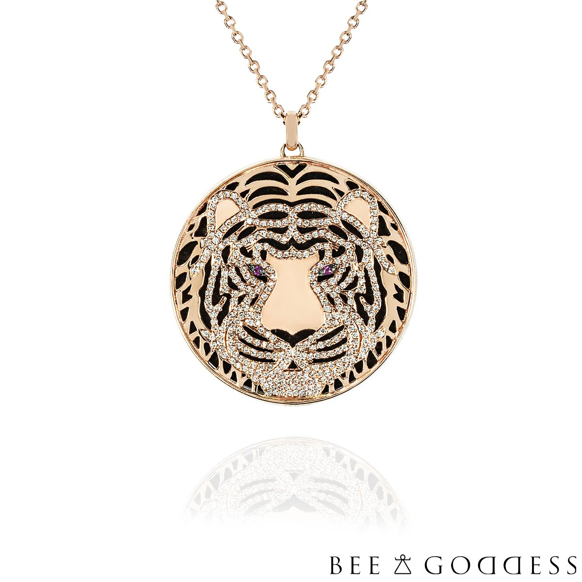 Bee Goddess Rose Gold Light Forest Diamond Tiger Pendant KPLNSPGKL Bee Goddess Rose Gold Light Forest Diamond Tiger Pendant KPLNSPGKL